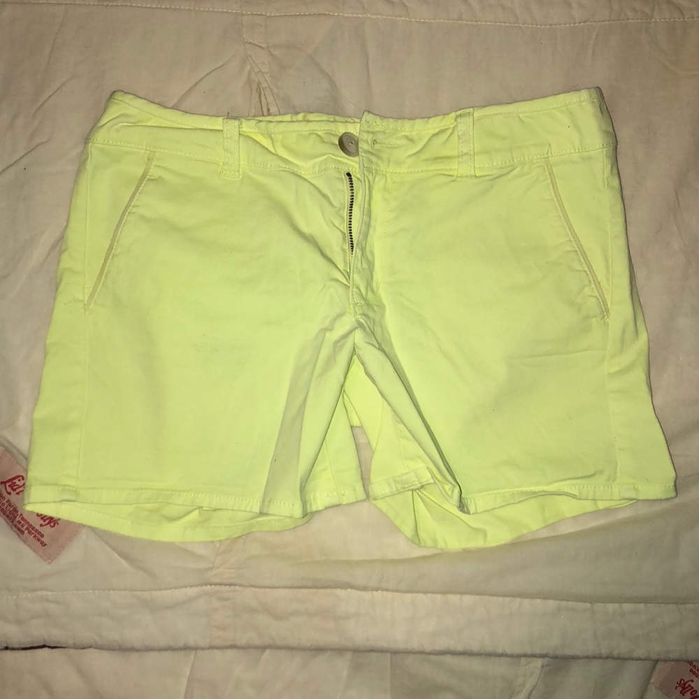 Neon yellow shorts